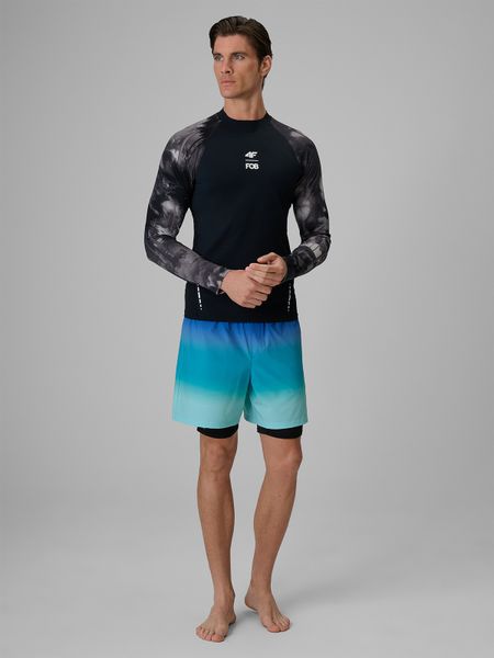 4F Spodenki plażowe boardshorty z filtrem UPF50+ męskie - niebieskie XL. Niebieskie szorty 4F, m, bez wzorów, ze skóry, wakacyjne. Za 149.99 zł.