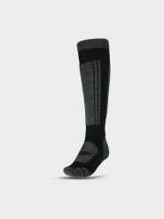 4F Skarpety narciarskie w kolorze szaro-czarnym rozmiar: 43-46. Czarne skarpety 4F, bez wzorów, z wełny. Za 46.95 zł.