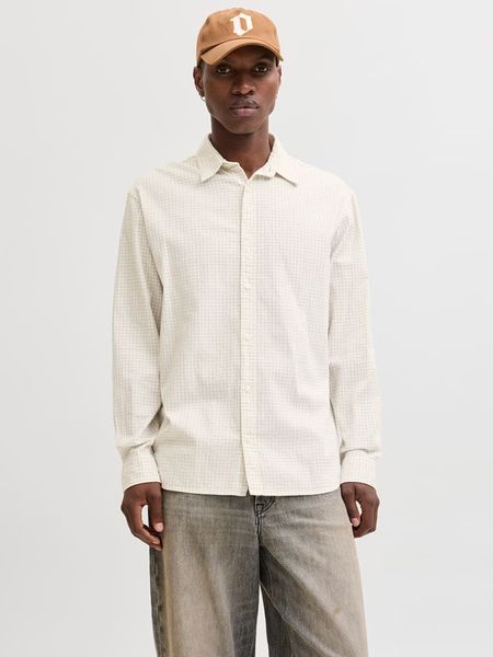 Jack & Jones Koszula - Regular fit - w kolorze beżowym rozmiar: L. Brązowe koszule Jack & Jones, l, bez wzorów, z bawełny, bez kołnierzyka, bez ramiączek. Za 74.99 zł.