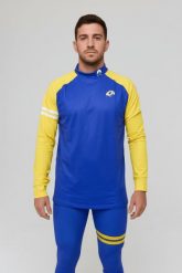 LA Rams - OOSC X NFL Baselayer Top męski. Niebieskie bielizna termoaktywna OOSC, m, bez wzorów, z materiału, bez ramiączek, na fitness i siłownię. Za 269.99 zł.
