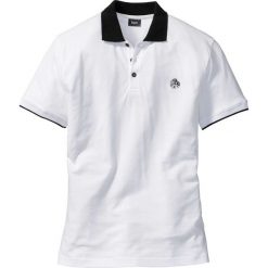Shirt polo Regular Fit bonprix biało-czarny. Białe koszulki polo sportowe marki bonprix, z haftami, polo. Za 37.99 zł.