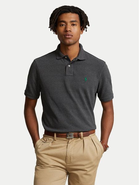 Polo Ralph Lauren Polo 710782592002 Szary Slim Fit. Szare koszulki polo Polo Ralph Lauren, m, bez wzorów, z bawełny, bez kołnierzyka, bez ramiączek. Za 418.99 zł.
