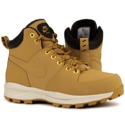 Buty męskie zimowe Nike MANOA LTHR. Brązowe buty sportowe casual Nike, na zimę, bez wzorów, bez zapięcia. Za 449.99 zł.