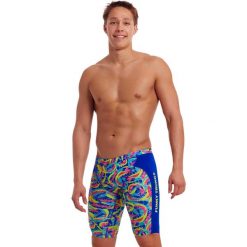 Spodenki do pływania Jammery Funky Trunks Choppy Waters. Niebieskie odzież kąpielowa Funky Trunks, m, bez wzorów, sportowe. Za 219.00 zł.