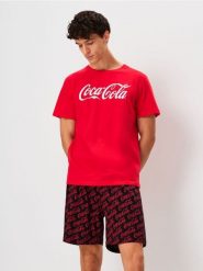 Bawełniana piżama dwuczęściowa Coca-Cola - wielobarwny. Piżamy Sinsay, l, bez wzorów, z bawełny, bez ramiączek. Za 49.99 zł.