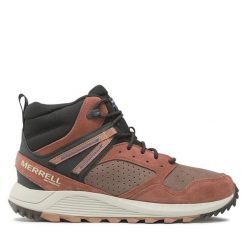 Trekkingi Merrell. Brązowe buty trekkingowe Merrell, bez wzorów, bez zapięcia. Za 339.99 zł.