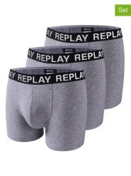 Replay Underwear Bokserki (3 pary) w kolorze szarym rozmiar: S. Szare bokserki Replay Underwear, s, bez wzorów, z bawełny. Za 43.99 zł.