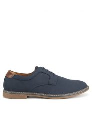 Lanetti Półbuty 124AM0206 Granatowy. Niebieskie eleganckie półbuty Lanetti, bez wzorów, z materiału, bez obcasa, bez zapięcia. Za 149.99 zł.
