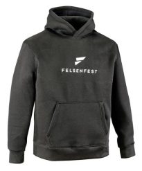 Bluza rozgrzewkowa Slopers. Czarne bluzy z kapturem FELSENFEST, l, z aplikacjami, z materiału, z kapturem. Za 289.99 zł.