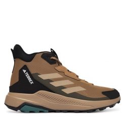 Trekkingi adidas. Brązowe buty trekkingowe Adidas, bez wzorów, bez zapięcia. Za 399.99 zł.