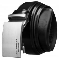 Pasek męski Peterson PTN A005 BLACK czarny. Czarne paski Peterson, bez wzorów, z jeansu. Za 79.99 zł.