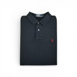 Second life - Koszulka polo męska z krótkim rękawem granatowa - Stan dobry. Niebieskie koszulki polo RALPH LAUREN, m, bez wzorów, bez kołnierzyka, bez ramiączek, na golfa. Za 105.71 zł.