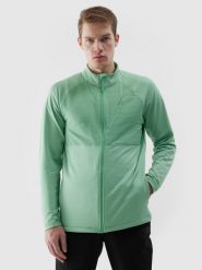 4F Bluza do biegania w terenie rozpinana bez kaptura męska - zielona 3XL. Zielone bluzy bez kaptura 4F, m, bez wzorów, z dzianiny, bez kaptura. W wyprzedaży za 99.99 zł.