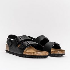 Sandały Unisex Birkenstock Milano BF (34791). Czarne sandały Birkenstock, z materiału, bez zapięcia. W wyprzedaży za 359.99 zł.