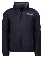 Geographical Norway Kurtka polarowa "Usine" w kolorze granatowym rozmiar: L. Niebieskie kurtki Geographical Norway, l, z aplikacjami, z polaru, bez kaptura. Za 170.07 zł.