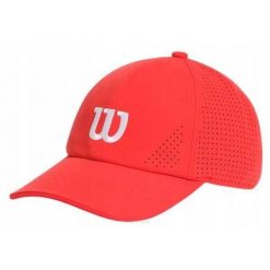 Czapka tenisowa Wilson Active Perforated Cap. Czerwone czapki z daszkiem Wilson, na jesień, bez wzorów. Za 145.00 zł.