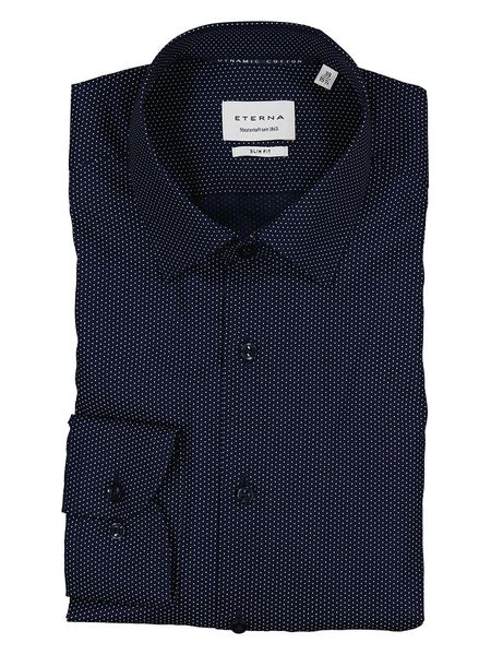 Eterna Koszula - Slim fit - w kolorze granatowym rozmiar: 42. Niebieskie koszule Eterna, bez wzorów, z bawełny, bez kołnierzyka, bez ramiączek. Za 122.67 zł.