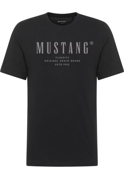 Męski T-Shirt Mustang Style Alex Black 1017998 4142. Czarne t-shirty Mustang, l, bez wzorów, bez kołnierzyka, bez ramiączek. Za 79.99 zł.