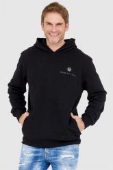 PHILIPP PLEIN Czarna bluza hexagon z kapturem. Czarne bluzy z kapturem Philipp Plein, l, bez wzorów, z kapturem. W wyprzedaży za 1,799.99 zł.