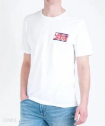 LEE GRAPHIC TEE MĘSKI T-SHIRT KOSZULKA LOGO BRIGHT WHITE L60LFELJ 112113417. Białe t-shirty Lee, l, bez wzorów, bez kołnierzyka, bez ramiączek. W wyprzedaży za 39.99 zł.