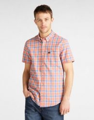MĘSKA KOSZULA LEE LEE BUTTON DOWN SS PAPRIKA L886DGNI 112123619. Koszule Lee, l, bez wzorów, bez kołnierzyka, bez ramiączek. Za 129.99 zł.