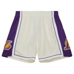 Szorty Los Angeles Lakers Cream Swingman 2009/10. Białe szorty Mitchell & Ness, bez wzorów, sportowe. Za 454.50 zł.