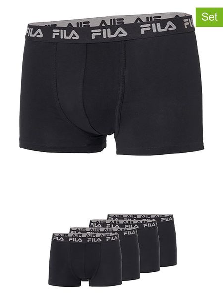 Fila Bokserki (4 pary) w kolorze czarnym rozmiar: M. Czarne bokserki Fila, m, bez wzorów. Za 86.99 zł.