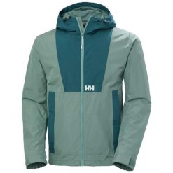 Kurtka wodoodporna z kapturem Helly Hansen Rig. Zielone kurtki przeciwdeszczowe Helly Hansen, m, bez wzorów, z kapturem. Za 701.50 zł.