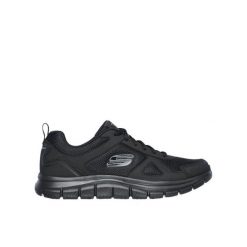 Buty na co dzień na trening męskie SKECHERS TRACK skóra siateczka. Czarne buty do biegania Skechers, bez wzorów, z materiału, bez zapięcia, do biegania. Za 239.99 zł.