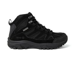 Buty trekkingowe TIMPA Mount-Tex – wygoda, trwałość i doskonała amortyzacja. Czarne trekkingi Izas, bez wzorów, z gumy, bez zapięcia. Za 356.48 zł.