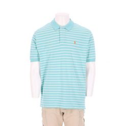 Second life - Męska koszulka polo z krótkim rękawem turkusowa - Jak nowy. Niebieskie koszulki polo RALPH LAUREN, m, bez wzorów, bez kołnierzyka, bez ramiączek, na golfa. Za 127.76 zł.