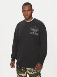 Adidas Bluza adicolor Outline Trefoil IU2350 Czarny Loose Fit. Czarne bluzy Adidas, m, bez wzorów, z bawełny, bez kaptura. Za 199.99 zł.
