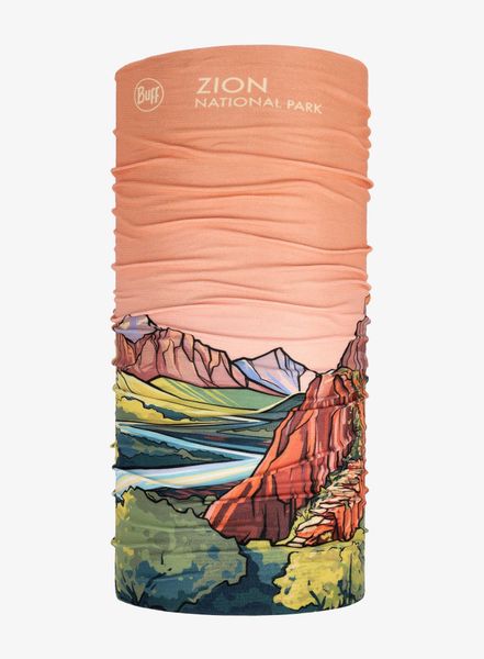 Chusta wielofunkcyjna Buff Coolnet UV National Parks - zion. Brązowe szaliki Buff, bez wzorów, z elastanu. Za 94.99 zł.