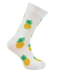 Skarpetki Bawełniane - Tematyczne - Białe w Ananasy. Białe skarpety His Story, bez wzorów, z bawełny. Za 29.99 zł.