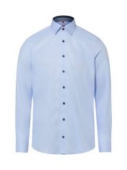 Finshley & Harding koszula biznesowa Mężczyźni Slim Fit Bawełna (100%) niebieski, 44. Niebieskie koszule Finshley & Harding, m, bez wzorów, z bawełny, bez kołnierzyka, bez ramiączek. Za 229.95 zł.