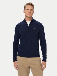 Aeronautica Militare Kardigan 262MA1646UL00924 Granatowy Regular Fit. Niebieskie swetry rozpinane Aeronautica Militare, m, bez wzorów, z wełny, bez kołnierzyka, bez ramiączek. Za 799.99 zł.