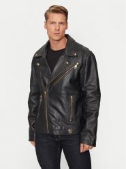 Versace Jeans Couture Kurtka skórzana 77GAVP02 Czarny Loose Fit. Czarne kurtki Versace Jeans Couture, m, bez wzorów, z jeansu, bez kaptura. Za 2,299.00 zł.
