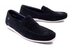 RIEKER 09050-14 blue, półbuty męskie. Niebieskie eleganckie półbuty Rieker, bez wzorów, bez obcasa, bez zapięcia. Za 203.94 zł.