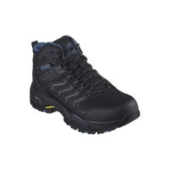 Buty trekkingowe męskie, Skechers Arch Fit Dawson-Raveno. Czarne buty trekkingowe Skechers, bez wzorów, z materiału, bez zapięcia. Za 586.00 zł.