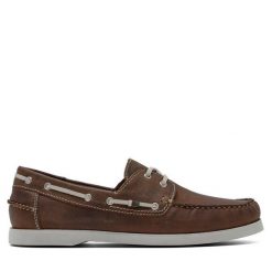 Półbuty Gino Rossi. Brązowe eleganckie półbuty Gino Rossi, bez wzorów, bez obcasa, bez zapięcia. Za 309.99 zł.