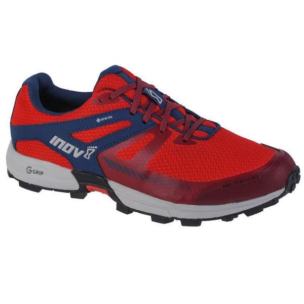 Buty Męskie Bieganie Roclite. Czerwone buty turystyczne Inov-8, bez wzorów, z gumy, bez zapięcia, do biegania. Za 858.99 zł.