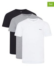 DKNY Koszulki (3 szt.) w kolorze czarnym, szarym i białym rozmiar: XL. Białe bezrękawniki DKNY, xl, bez wzorów, z bawełny, bez kołnierzyka, bez ramiączek. Za 96.60 zł.