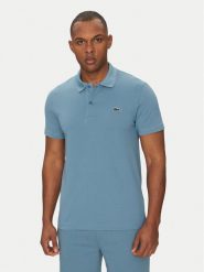Lacoste Polo DH5522 Niebieski Regular Fit. Niebieskie koszulki polo LACOSTE, m, bez wzorów, z bawełny, bez kołnierzyka, bez ramiączek. Za 279.99 zł.