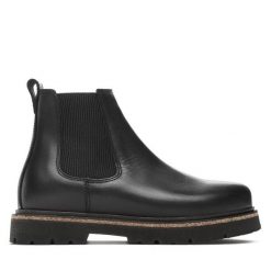 Sztyblety Birkenstock. Czarne botki sznurowane Birkenstock, bez wzorów, bez obcasa, bez zapięcia. Za 569.99 zł.