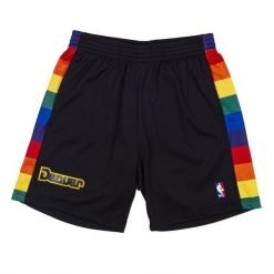 Szorty Denver Nuggets. Czarne szorty Mitchell & Ness, bez wzorów, sportowe. Za 377.50 zł.