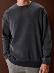 Bluza crewneck w prążki - szary. Szare bluzy bez kaptura Sinsay, l, bez wzorów, bez kaptura. W wyprzedaży za 24.99 zł.
