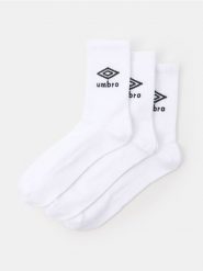 Skarpetki 3 pack Umbro - biały. Białe skarpety Sinsay, bez wzorów. Za 22.99 zł.