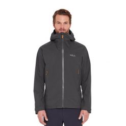 Kurtka przeciwdeszczowa męska Rab Downpour Light Jacket z kapturem. Niebieskie kurtki RAB, m, bez wzorów, z kapturem. Za 576.99 zł.