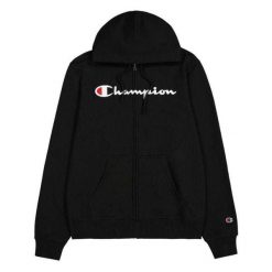 Męska Bluza Z Pełnym Zamkiem Błyskawicznym Z Markowym Rękawem. Niebieskie bluzy z kapturem Champion, m, bez wzorów, z bawełny, z kapturem. Za 364.99 zł.