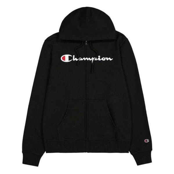 Męska Bluza Z Pełnym Zamkiem Błyskawicznym Z Markowym Rękawem. Niebieskie bluzy z kapturem Champion, m, bez wzorów, z bawełny, z kapturem. Za 363.99 zł.